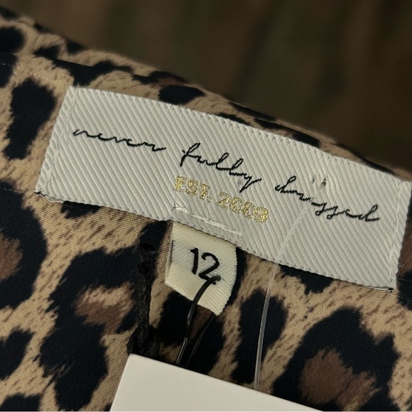 ❤️ NWT Never Fully Dressed Wrap Dress Brown Leopard Print Size Large UK 12 - Picture 5 of 12